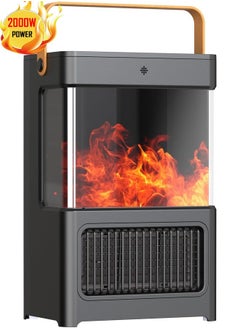 Buy 2000W Electric Decorative Fireplace Heater 3 Modes Electric Ceramic Heating 12 Hour Timer in Saudi Arabia