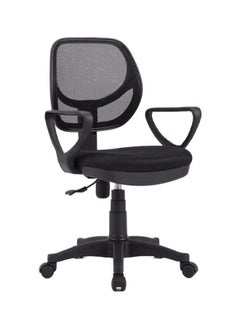 Buy Office Computer Chair Seat with Lumbar Support Arms, Height Adjustable, 360° Swivel Ergonomic Mesh Chair, Computer Chair with Armrests, Black in Saudi Arabia