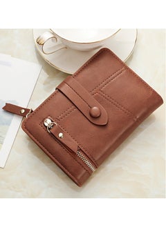 Buy Pu Leather Short Zipper Three Fold Wallet in UAE