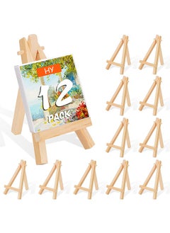 اشتري 12 Pieces Mini Wooden Easel, Desktop Small Easel, Wooden Photo Frame Tripod, Digital Oil Painting Display Mini Easel, Advertising Display Stand في الامارات