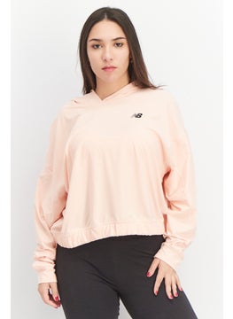 اشتري Women Sportswear Fit Hooded Long Sleeve Running Sweatshirts, Peach في الامارات