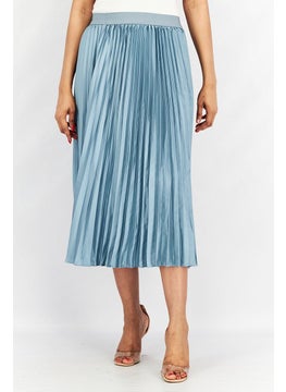 اشتري Women Pleated Midi Skirt, Sage Blue في الامارات