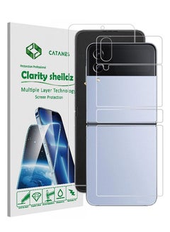 Buy Samsung Galaxy Z Flip 4 Screen Protector Full Coverage Front and Back Protector Film HD Anti-Scratch Flexible Hydrogel Clear TPU Film in UAE