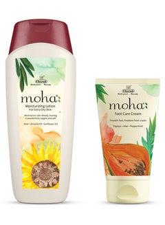 Buy moha Moisturizing Lotion 200 ml with Foot Care Cream 50 ml Combo Foot Care Cream For Rough Dry and Cracked Heel Moisturizing Lotion Deeply Moisturises the Skin For Women and Men in UAE