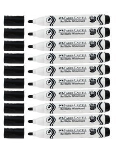 اشتري 10-Piece Dry Erase White Board Marker Black Ink Bullet Tip في الامارات