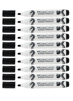 اشتري 10-Piece Dry Erase White Board Marker Black Ink Bullet Tip في الامارات