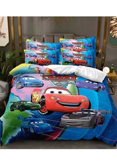 Buy 3Pcs red cars Cartoon Comforter Kids Quilt-1.8 * 2.1m,1x Duvet (With filling)  2x Pillowcase Cover in Saudi Arabia