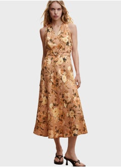 Buy Belted Floral Print Dress in UAE