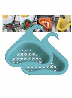 Buy Swan Drain Basket for Kitchen Sink, Triangle Sink Drain Rack Corner Kitchen Sink Strainer Basket, Multi-function Drain Rack in Saudi Arabia