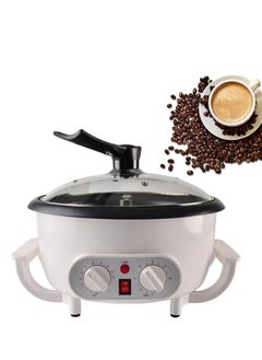 اشتري 750 Grams 800W Electric Coffee Roaster, Non Stick, Roasting variety for control temperature Adjustable, Lid Glass Toughened, Body touch Cool, DLC-38252 White في السعودية