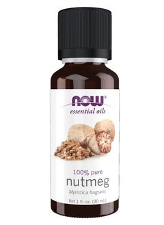 Buy Essential Oils, Nutmeg Oil, Energizing Aromatherapy Scent, Steam Distilled, 100% Pure, Vegan, Child Resistant Cap, 1-Ounce in UAE