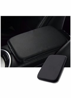 Buy Leather Center Console Cushion Pad 11.4x7.4 Waterproof Armrest Seat Box Cover Fit for Most Cars Vehicles SUVs Comfort Car Interior Protection Accessories (Carbon Fiber Black) in UAE