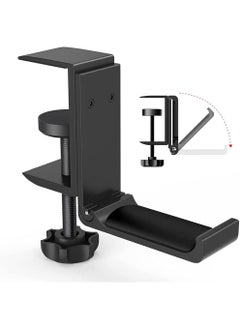 اشتري Headphone Holder, Under Desk Headphone Stand Foldable Gaming Headset Hanger Mount Universal Metal Earphone Holder Hook في السعودية