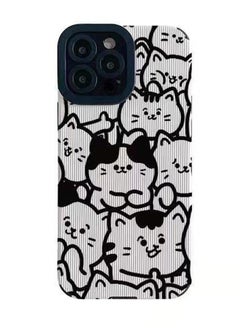 اشتري Protective Case Cover For Apple iPhone 13 Pro Max Cute Cats Design White في الامارات