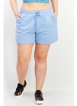 اشتري Women Regular Fit Plain Basic Shorts, Light Blue في الامارات