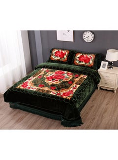 Buy Blanket Set of 4 Pieces 160 x 220CM Double Ply Premium Blanket With Bedcover Pillowcase in UAE