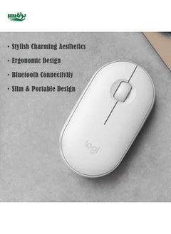 Buy Logitech 1pc Logitech Pebble Wireless Bluetooth Mouse, Solid Color Pebble Design, Suitable For Office, Mac, IPad, Laptop, Desktop Computer in Saudi Arabia