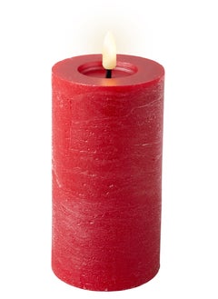 Buy Kaemingk Led Wick Candle Wax Flat Top With Pit Steadyindoor Red 15Cm, 1 Piece in UAE