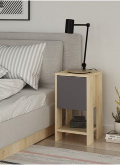 Buy Modern And Simple Style Engineered Wood Ema Nightstand Oka Anthracite 30x30x55 cm in UAE