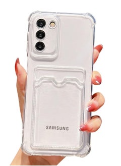 اشتري TenTech Transparent cover with shockproof corners with card holder - card holder - heat-resistant polyurethane card holder for Samsung Galaxy S20 FE 5G- transparent في مصر