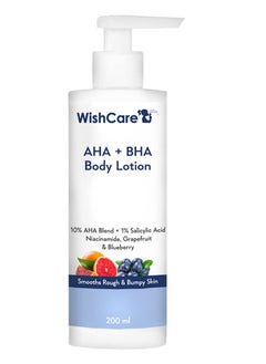 Buy WishCare 10% AHA 1% BHA Body Lotion Smooths Rough Bumpy Skin Glycolic Lactic Acid Body Lotion with Niacinamide 200 Ml in UAE