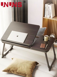 اشتري Foldable Laptop Desk,Portable Laptop Table With Cup Holder And Mouse Pad,Foldable Non-Slip Legs Reading Bed Table For Laptop,Laptop Table For Bed Side في السعودية