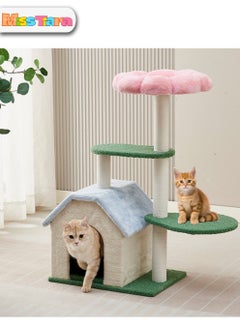 اشتري 12mm Thick Wood Cat Pink Flower Cat Tree Activity Centre with Scratching Post Cat beds Cat climbing Tree For All Seasons في الامارات