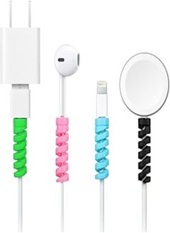 Buy 12-Piece Type-C Cable Charger, Soft Silicone Micro USB Protector, Mouse Cable Protector, Suit for All Mobile Phones - Multicolor in Egypt