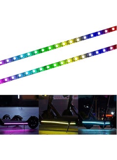 Buy Electric Scooter LED Strip Light, 2 Pack Night Cycling Foldable Colorful Lamp Waterproof Safety Skateboard Decorative Accessories for Xiaomi M365/pro, for Ninebot/for Mercane Wide Wheel Scooter in UAE