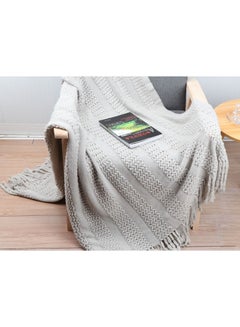 Buy Warm Sofa Blanket 100% Acrylic  120x150 cm, Light Grey in Saudi Arabia