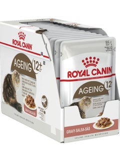 اشتري ROYAL CANIN FELINE AGEING 12+ SENIOR CAT WET FOOD IN GRAVY 12X85G في الامارات