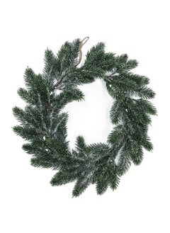 اشتري Gulf Flowers Christmas Wreath – Ice Finish Green Wreath, 48cm Diameter for Festive Home Decor, XMAS, Indoor & Outdoor Decoration في الامارات