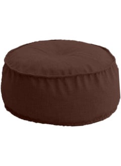 اشتري Linen Round Ottomans Floor Cushion Brown في السعودية