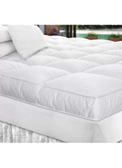 Buy Rubber Double mattress topper Microfiber- 100x200 cm Thickness 14 cm White in Saudi Arabia