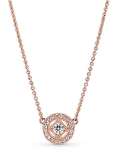 Buy PANDORA Vintage Round Collier Adjustable Necklace in 14k Rose Gold and Clear Cubic Zirconia in UAE