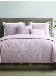 Buy 100% Cotton Bed Duvet Set 8 Piece Pink in Saudi Arabia