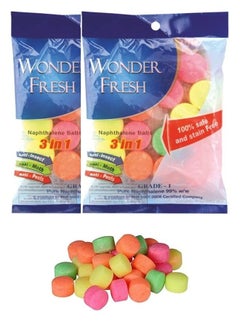 Buy WONDER FRESH Naphthalene Balls 100 Gram (Pack of 2) 200 Gram napthalene Balls for Clothes Pantry, Bathroom, Wardrobe, Toilet, Urinal, wash Basin, Cockroaches in UAE