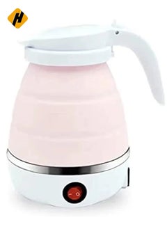 Buy Foldable Electric Kettle, 400W Portable 0.6L Electric Kettle, Camping Travel (Pink) in UAE