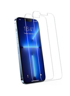 اشتري 2-iPhone13ProMax Transparent Tempered Glass Screen Protector Film Anti-Burst Screen Protector Film High Sensitivity, Fingerprint Free, Oil Resistant, Anti-Burst Full Screen Glass Film في السعودية