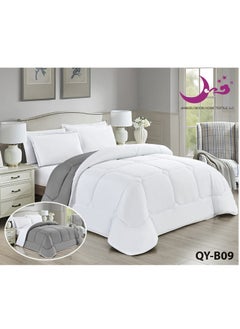 Buy Comforter Set Bedspread 6 Pieces Medium Filling Two Sides Microfiber 230x250 cm in Saudi Arabia