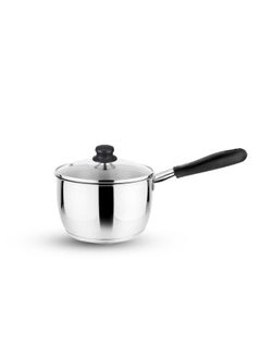 اشتري 16cm Stainless Steel Sauce Pan With Lid | Induction Base, Heavy Base Bottom, Durable with Mirror Finish في السعودية