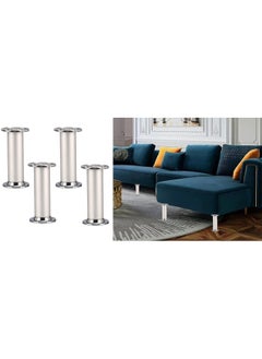 Buy Pack Of 4 Steel Furniture Foot Leg Round Base 10Cm Sl 124 [3626] in UAE