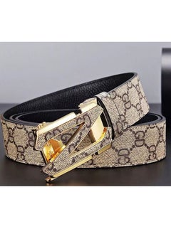 Buy 125CM Z Skin GD Pattern Automatic Buckle Fashion  Casual Plaid Belt in UAE