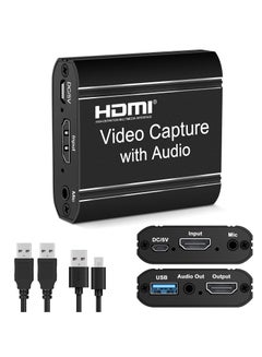 Buy HDMI Capture Card, HDMI Video Capture Card with Loop-Out, 4K HDMI to USB Capture Card Audio Video Recorder for Gaming/Live Streaming/Video Conference, Compatible with Nintendo Switch/PS4/PS5/Xbox One in Saudi Arabia