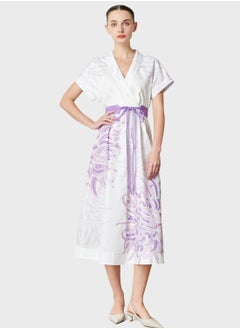 Buy Surplice Neck Printed Dress in UAE