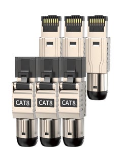 Buy RJ45 Connectors Tool Free Cat 8, Cat8 Field Termination Plug Shielded RJ45 Modular Plugs for 2000MHz 2GHz 40G Double Shielded Solid LAN Cable 22AWG-24AWG (6-Pack) in Saudi Arabia