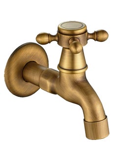 اشتري Sink Faucet, Kitchen Sink Faucet Antique Brass Mop Pool Taps Wall Mount Single Lever Cold Water Sink Faucet Bathroom Faucet Solid Brass Basin Mixer, for Home Kitchen في الامارات
