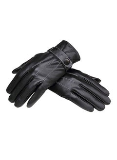 اشتري Men Warm Lined Leather Gloves Skiing Cycling Driving Riding Comfort في الامارات