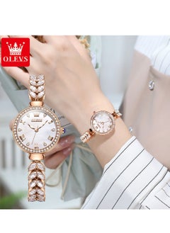 Buy Watches for Women Fashion Quartz Stainless Steel Water Resistant Watch Gold 9971 in UAE