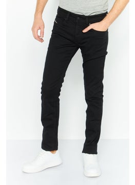 اشتري Men Sleenker Skinny Slim Fit Plain Stretchable Jeans, Black في الامارات